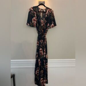 Romper very flowy tie at waist